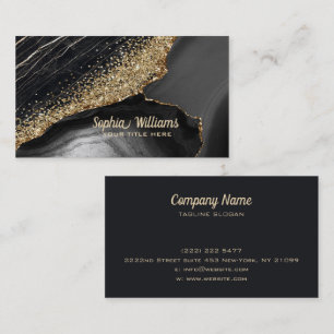 Black Marble Agate  Business Card