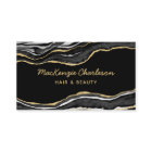 Black Marble Agate Gold Glitter QR Code