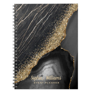 Black Marble Agate  Notebook
