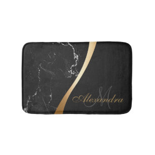 Black Marble Bath Mat
