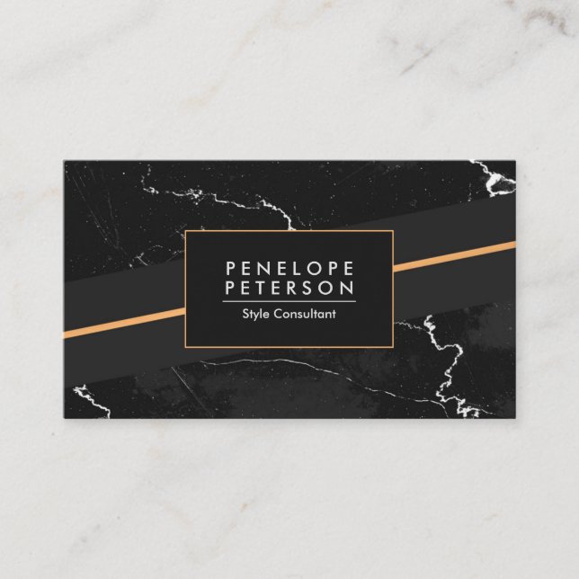 Black Marble Business Card (Front)