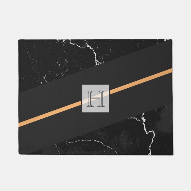 Black Marble Doormat (Front)