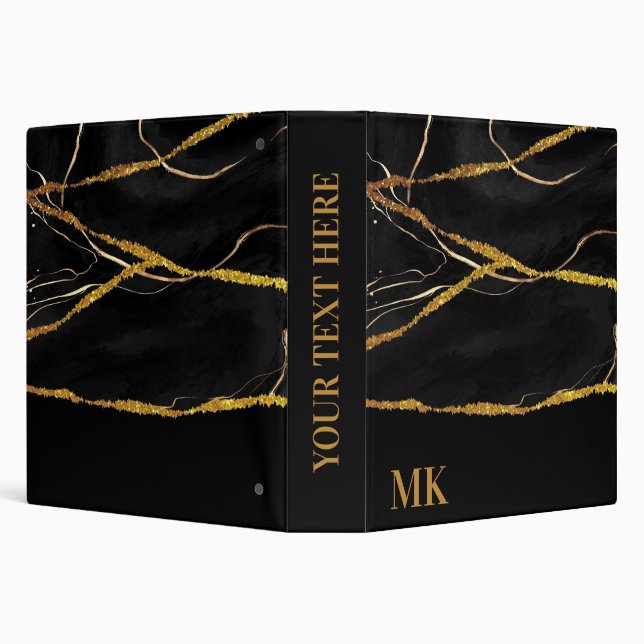 Black Marble Gold Glitter Binder (Background)