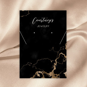 Black Marble & Gold Glitter Jewelry Display Cards