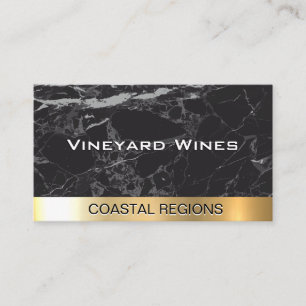 Black Marble   Gold Metallic Luxury Business Card
