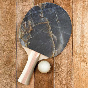 Black Marble & Gold Stone  Ping Pong Paddle