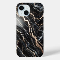 Black Marble & Gold Veins