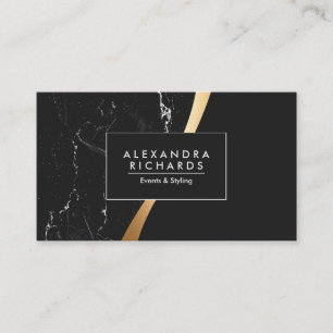 Black Marble Golden Foil Business Card