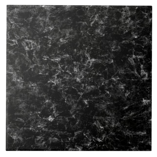 Black Marble Granite Faux Ceramic Tile (Front)