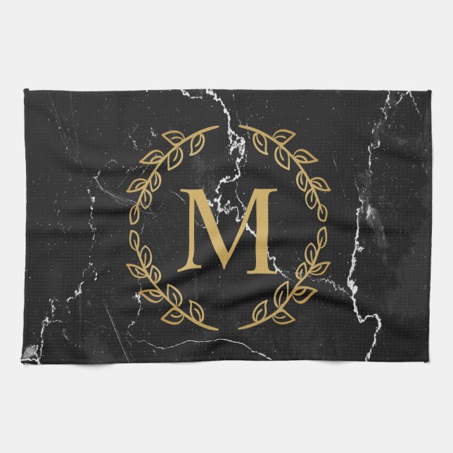 Black Marble Kitchen Towel (Horizontal)
