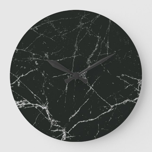 Black marble large clock (Front)
