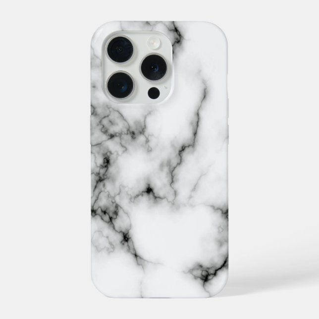 Black Marble Look Design iPhone Case (Back)