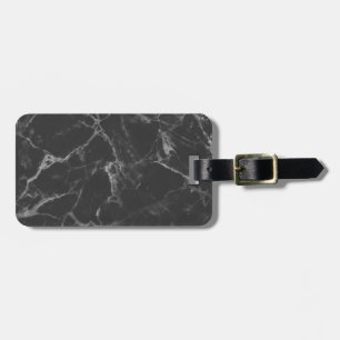Black Marble Luggage Tag