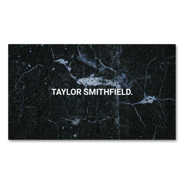 Black Marble Magnetic Business Card (Front)