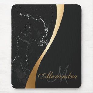 Black Marble Mouse Pad
