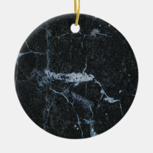Black Marble Pattern Ceramic Ornament