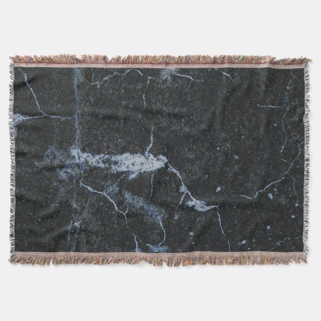 Black Marble Pattern Throw Blanket (Front)