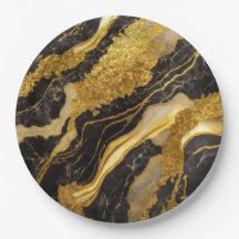 Black Marble Pattern with Gold