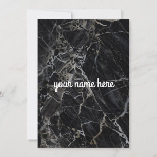 Black Marble Personalized Notecard