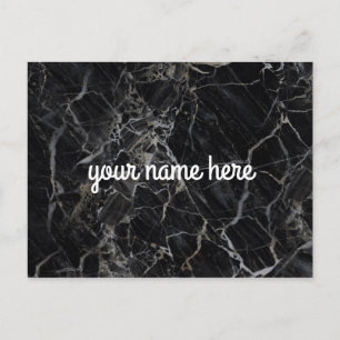 Black Marble Personalized Postcard