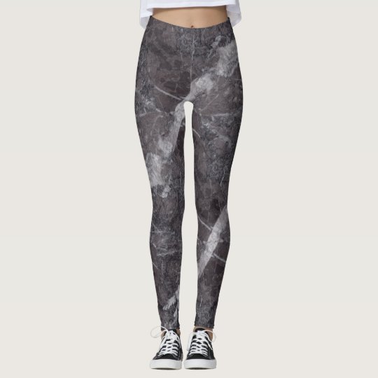 Black Marble Print Leggings