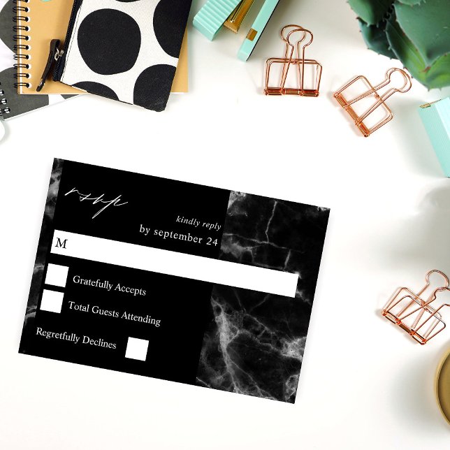 Black Marble RSVP Card (Creator Uploaded)