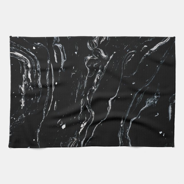 Black Marble Space Kitchen Towel (Horizontal)