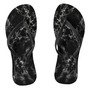 Black Marble Stone Flip Flops