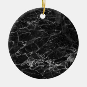 Black Marble Stone Look Ceramic Ornament
