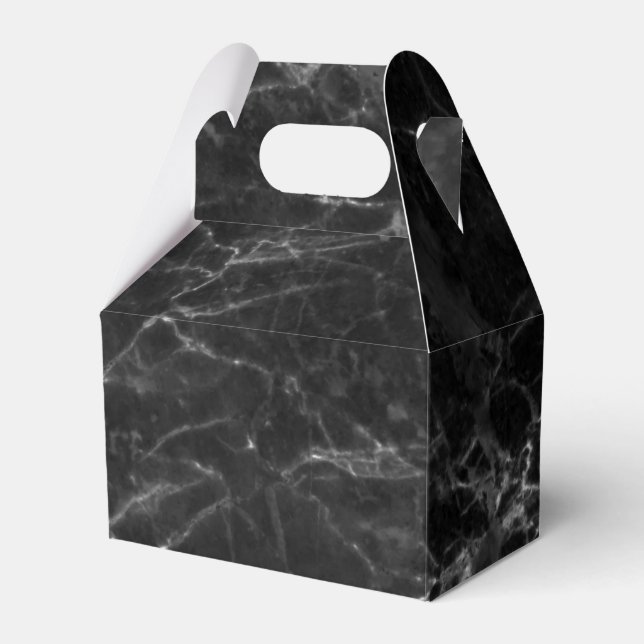 Black Marble Stone Look Favor Box (Front Side)
