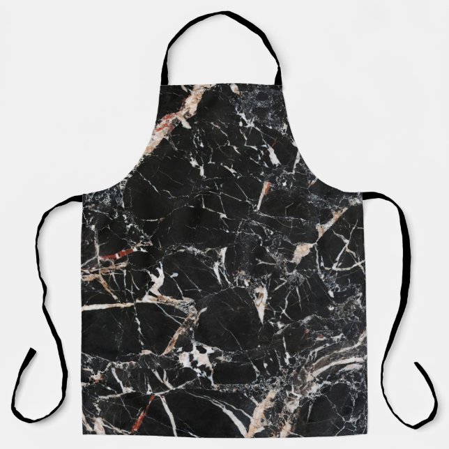 Black marble stone natural background abstract mar apron (Front)