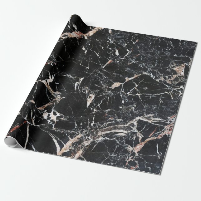 Black marble stone natural background abstract mar wrapping paper (Unrolled)