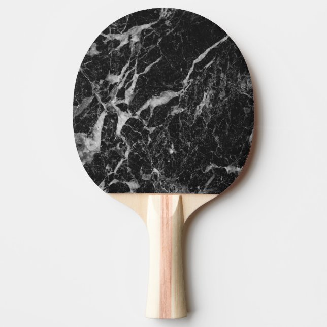 Black Marble Stone Ping Pong Paddle (Front)