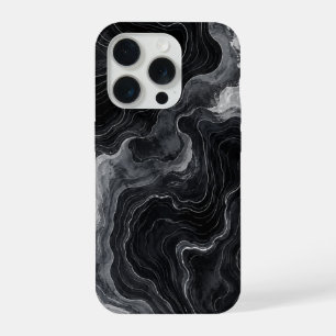 Black Marble Swirl Phone Case