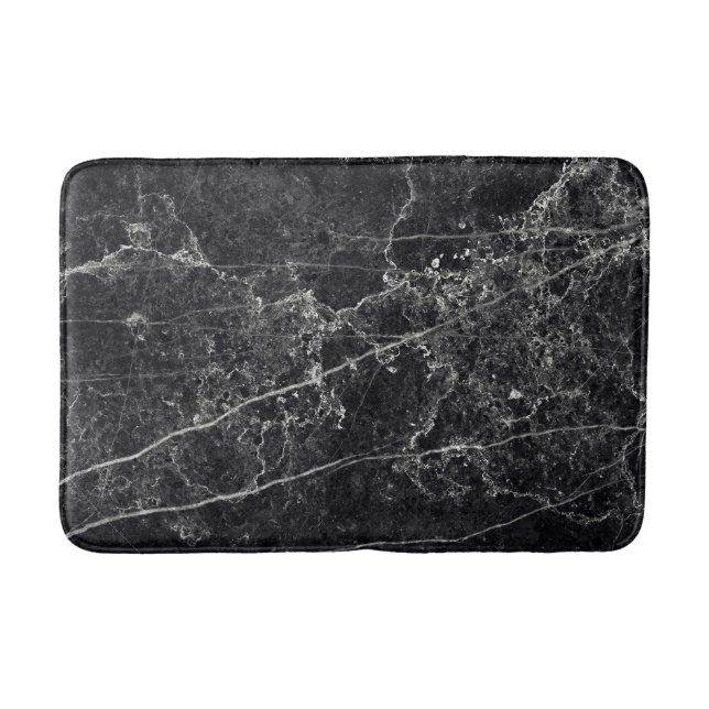 Black Marble Texture Bath Mat (Front)