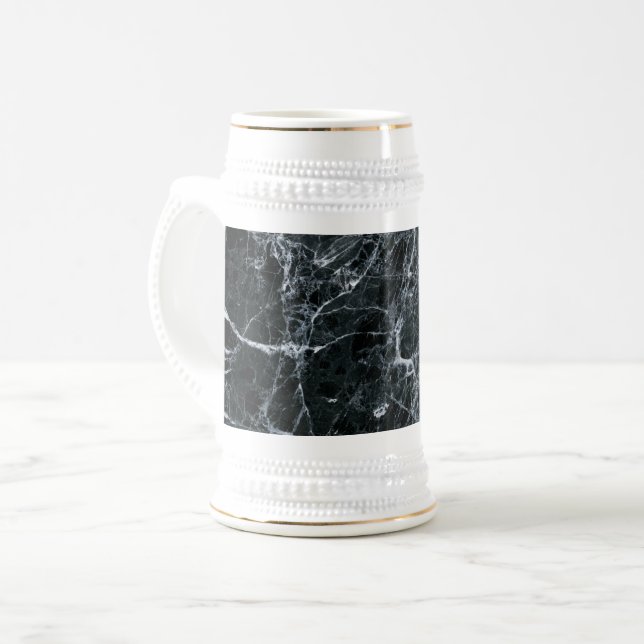 Black Marble Texture Beer Stein (Front Left)