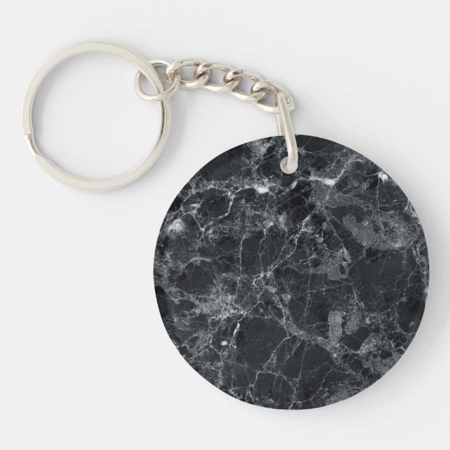 Black marble texture keychain (Front)