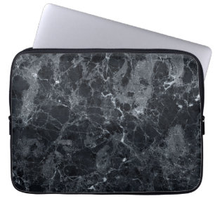 Black Marble Texture Laptop Sleeve