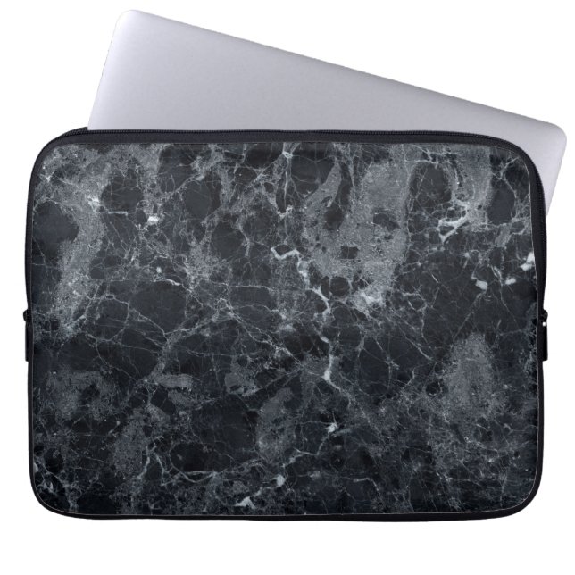 Black Marble Texture  Laptop Sleeve (Front)