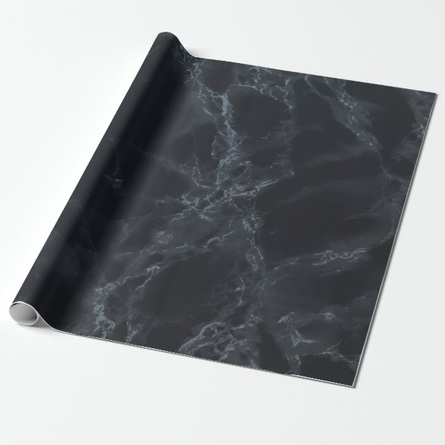 Black Marble Texture Look Wrapping Paper (Unrolled)