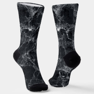 Black Marble Texture Socks