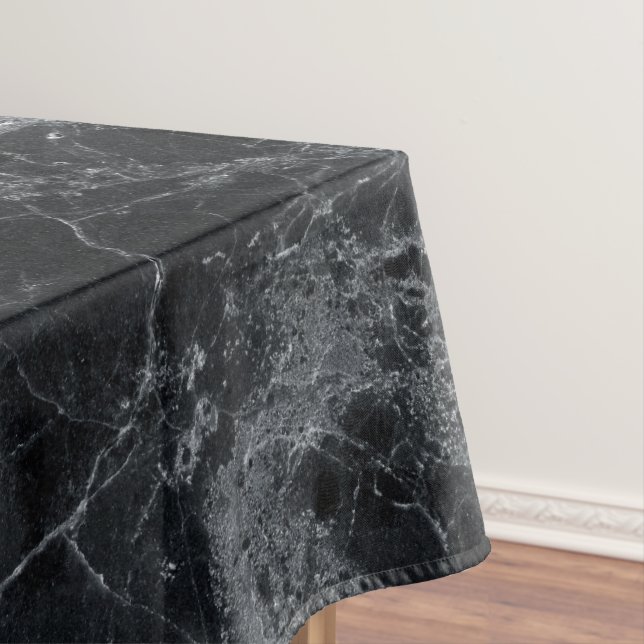 Black marble texture tablecloth (In Situ)