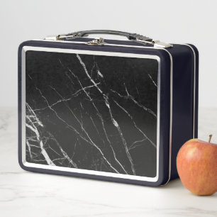 Black Marble Thermal Tumbler Metal Lunch Box