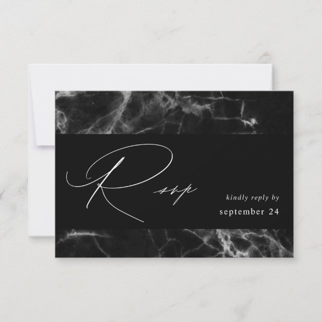 Black Marble w Meal RSVP Card (Front)