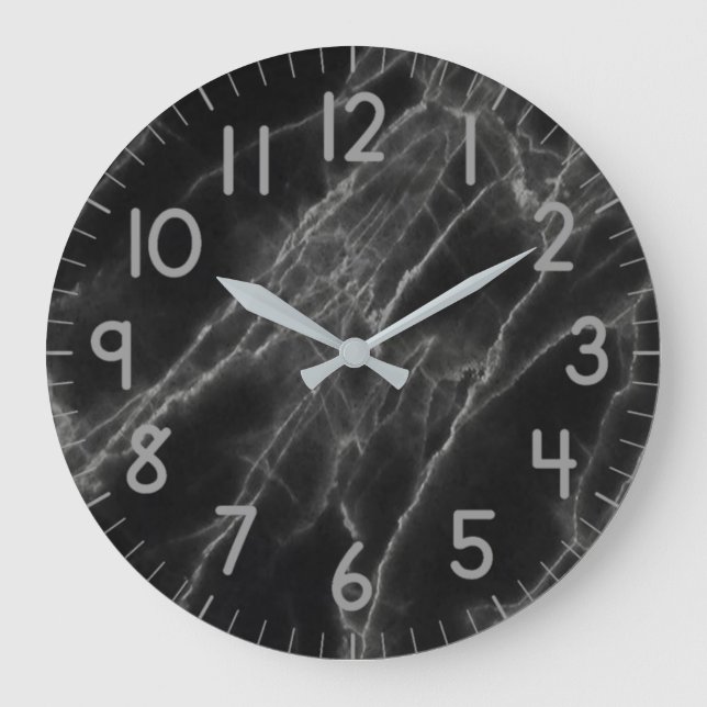 Black Marble Wall Clock (Front)