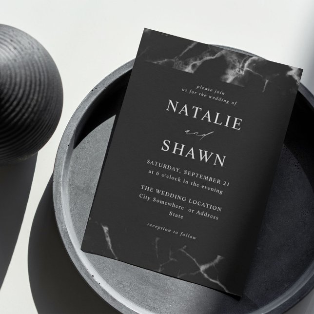 Black Marble Wedding Invitation (Creator Uploaded)