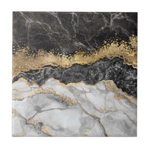 Black Marble with Gold Pretty Tile