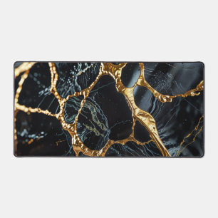Black Marble with Gold Vein Desk Mat