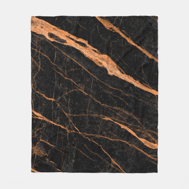 black marble with golden veins, emperador marble n fleece blanket (Front)