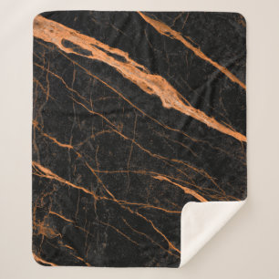 black marble with golden veins, emperador marble n sherpa blanket